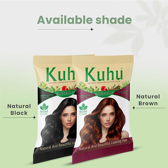 Natural Brown Hair Color (Green Mehendi Cone Box)