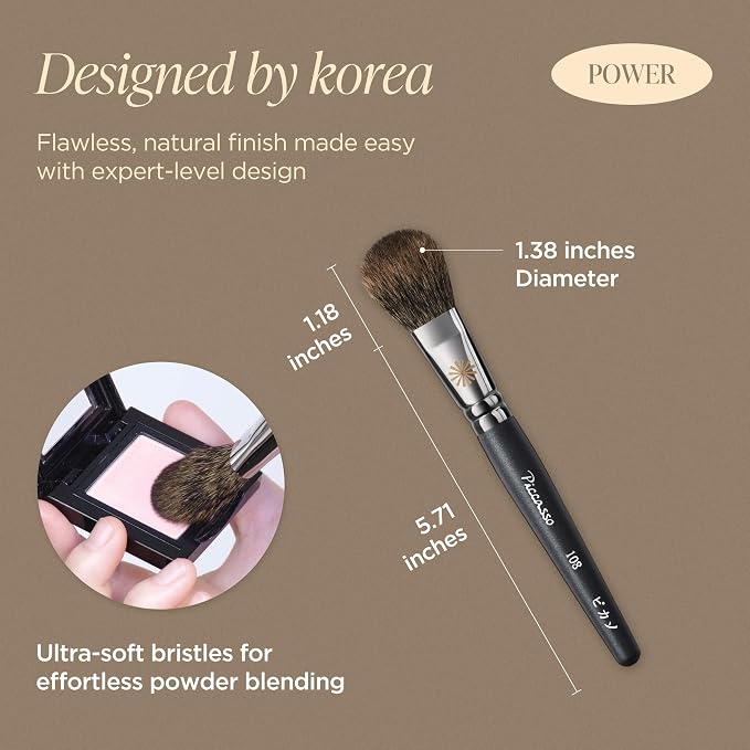 Soft bristles for sheer, natural glow