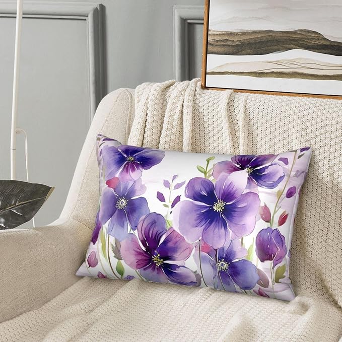 Watercolor Purple Flowers