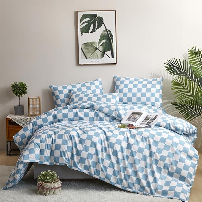 Grid Blue White