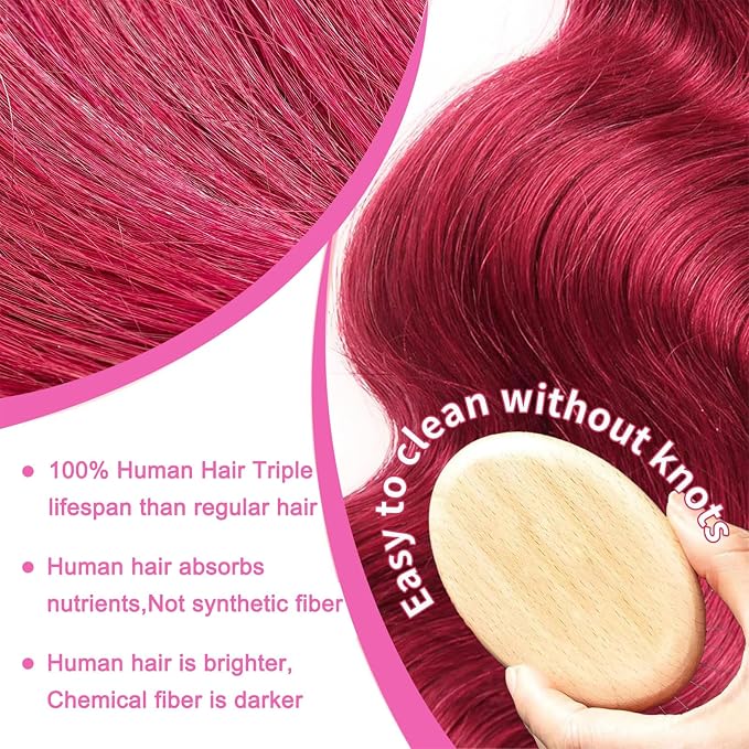 99J Body Wave Burgundy Lace Front Wigs Human Hair