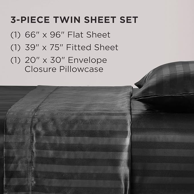 Black Damask Stripe