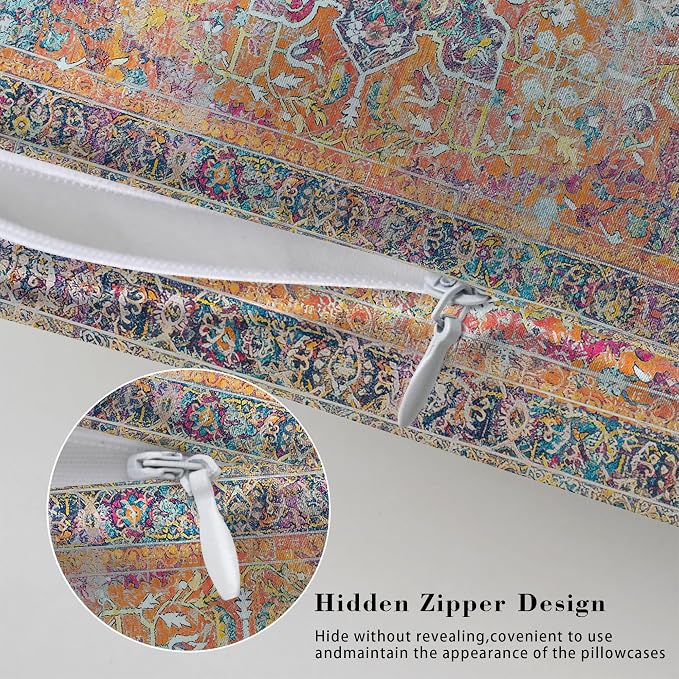 Boho Orange Ethnic Carpet