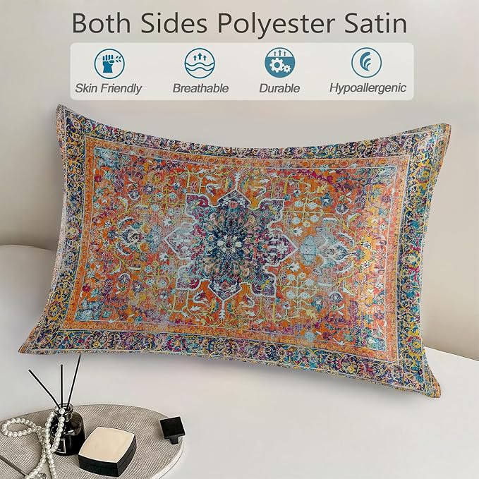 Boho Orange Ethnic Carpet