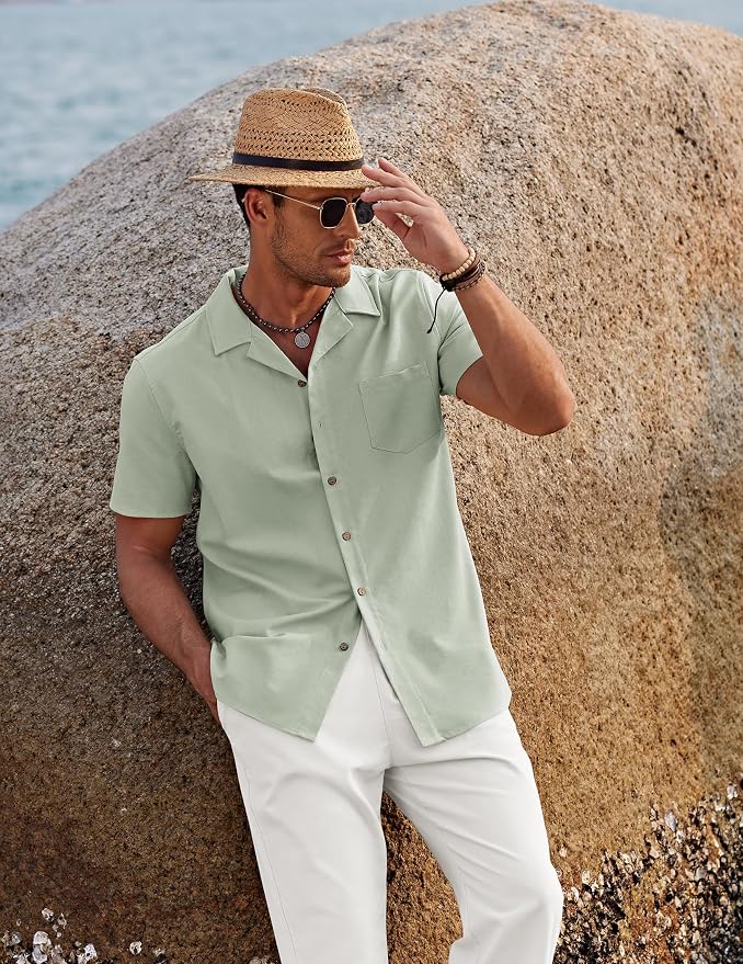 Sage Green Shirt/White Pants