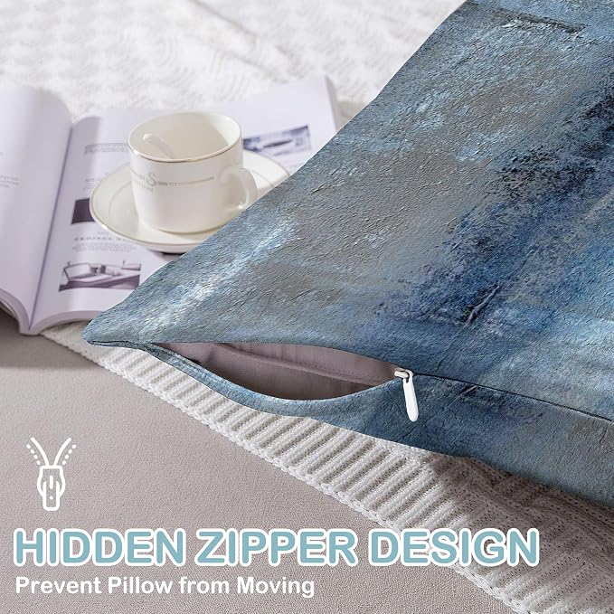 Blue and Grey Abstract Art