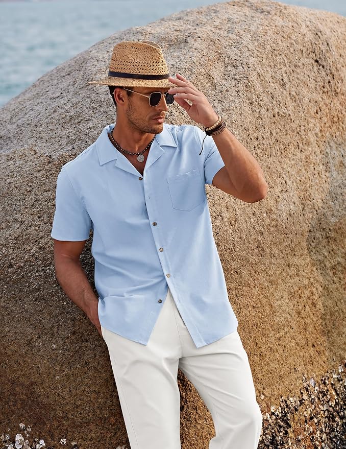 Light Blue Shirt/White Pants