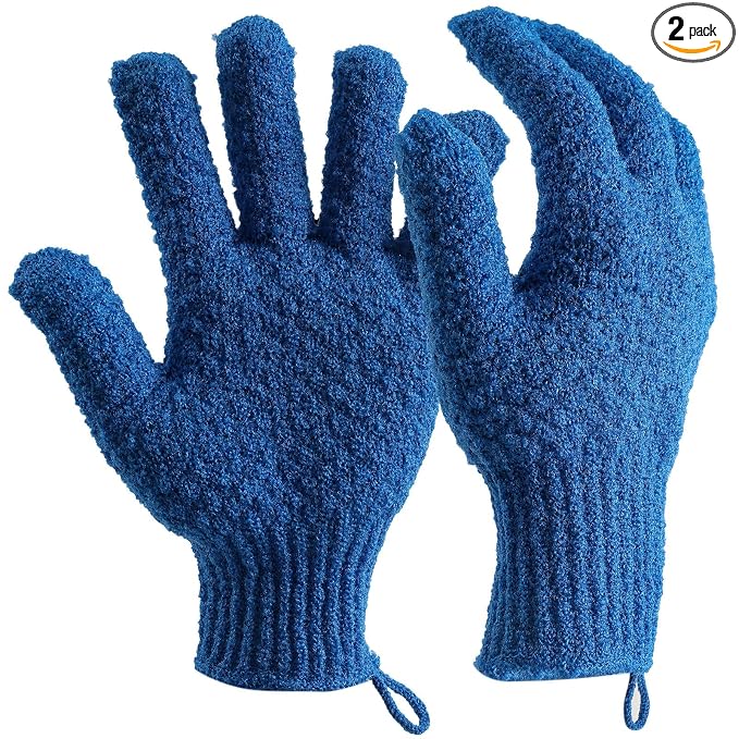 Navy Blue Exfoliating Gloves)…
