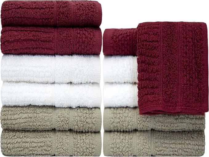 Maroon, White & Tan