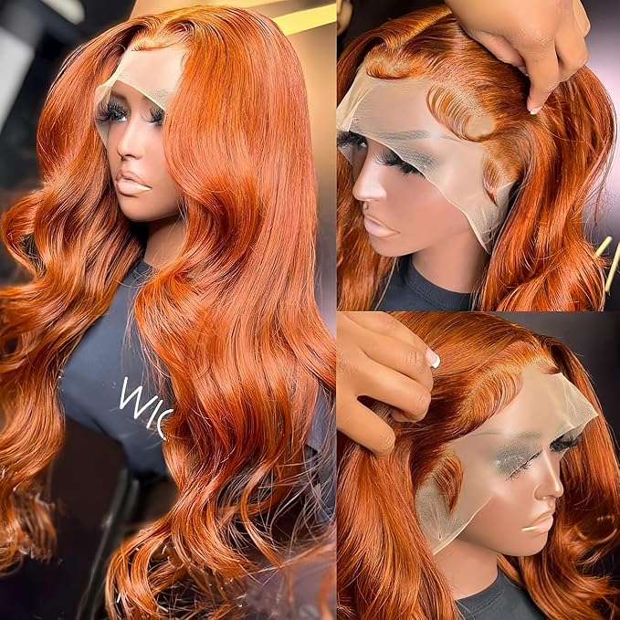 Ginger Body Wave Lace Front Wigs Human Hair