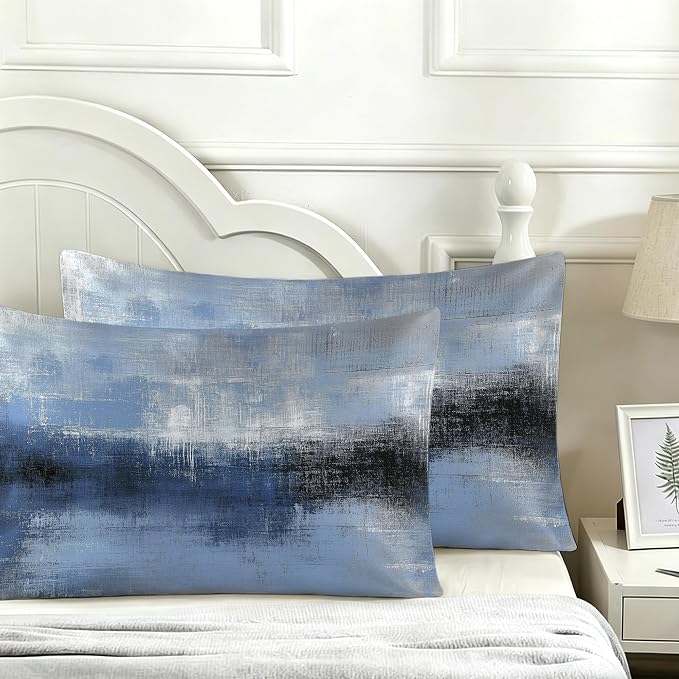 Abstract Blue and Gray Painting Modern