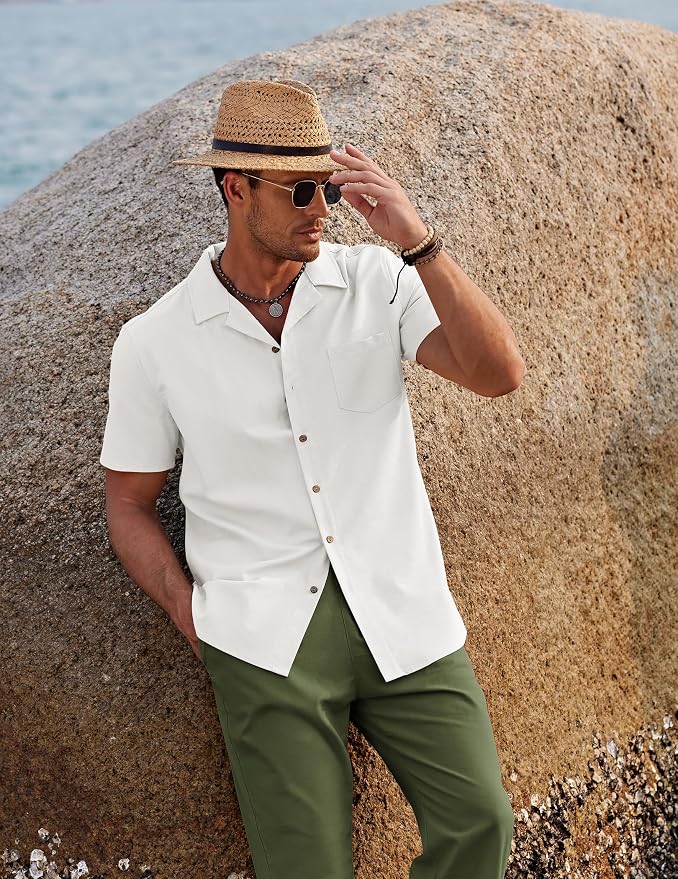 White Shirt/Army Green Pants
