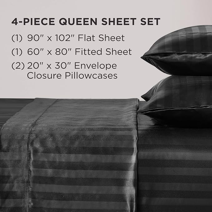 Black Damask Stripe