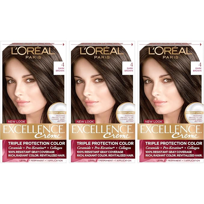4 Dark Brown, 3-Pack