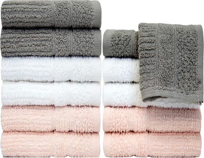Light Grey, White & Pink