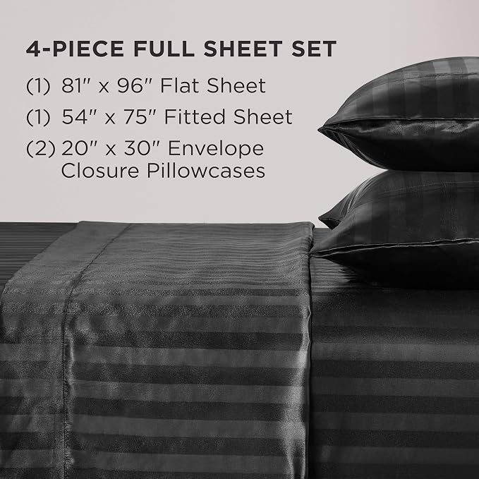 Black Damask Stripe