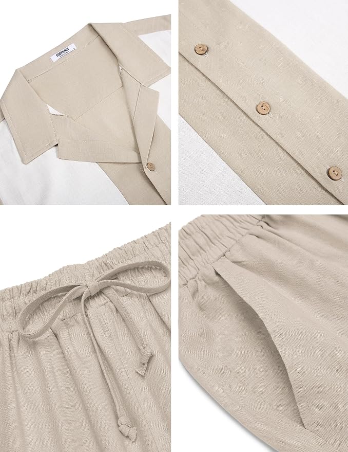 Khaki Patchwork White Shirt/Khaki Pants