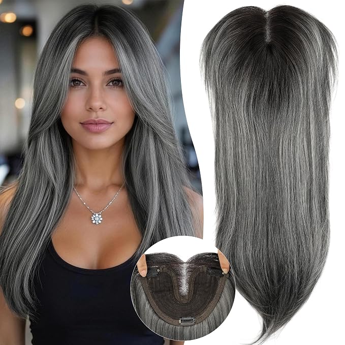 Dark Gray with Silver Highlights