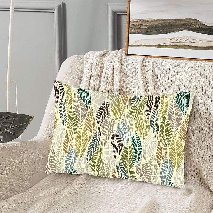 Colorful Leaves Wavy Lines