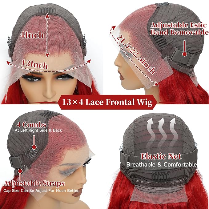 Red Wig Human Hair
