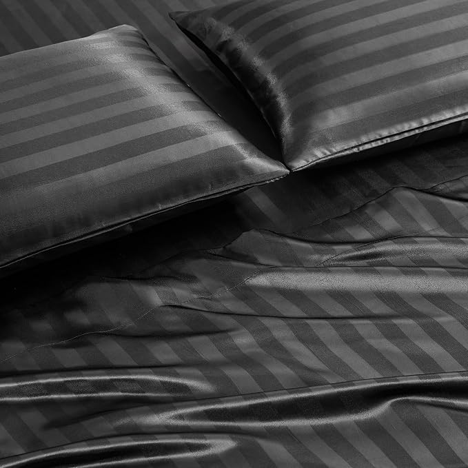 Black Damask Stripe