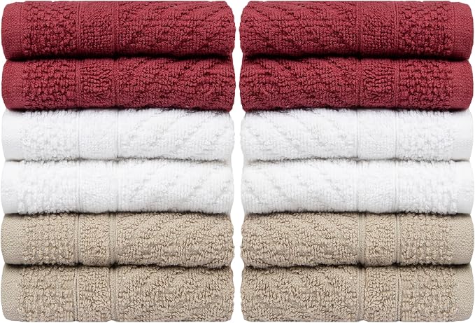 Maroon, White & Tan