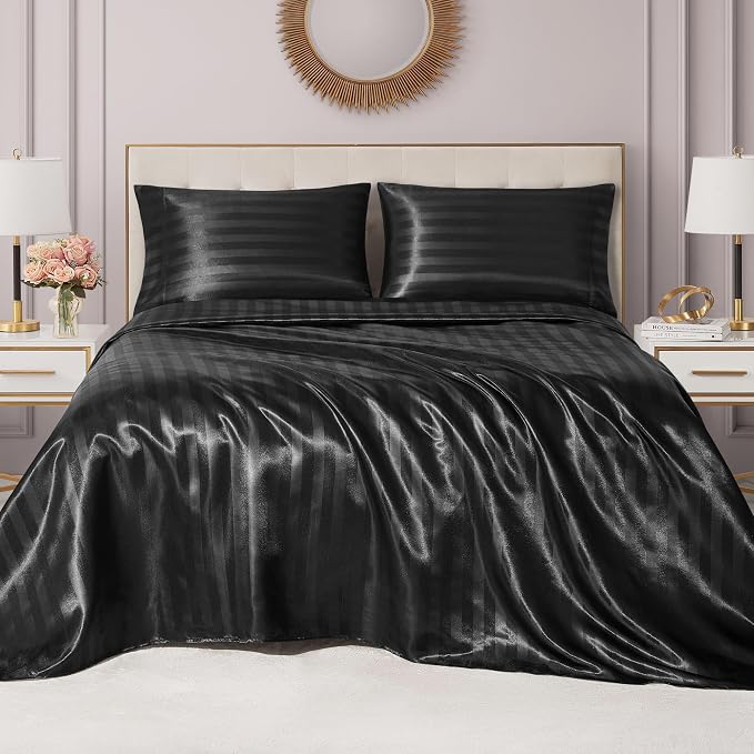 Black Damask Stripe