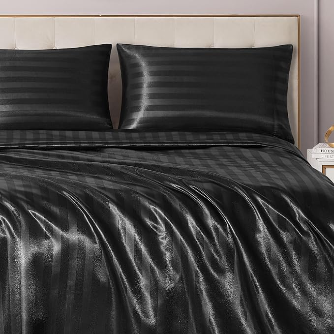 Black Damask Stripe