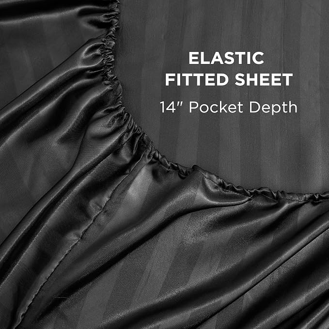 Black Damask Stripe